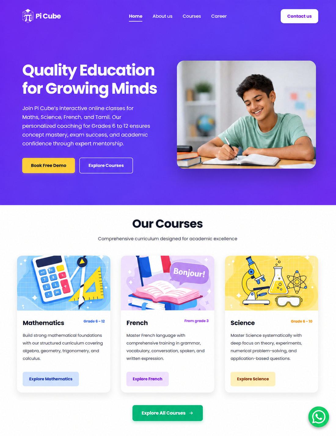 Picube Learning Website Showcase