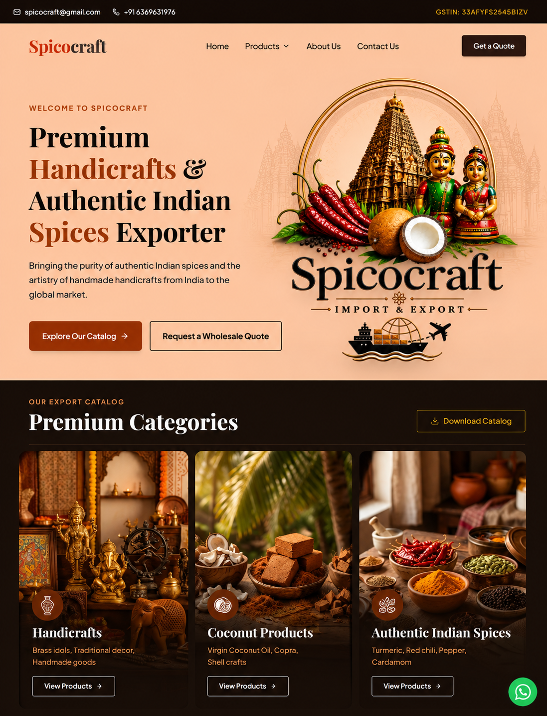 Spicocraft Website Showcase